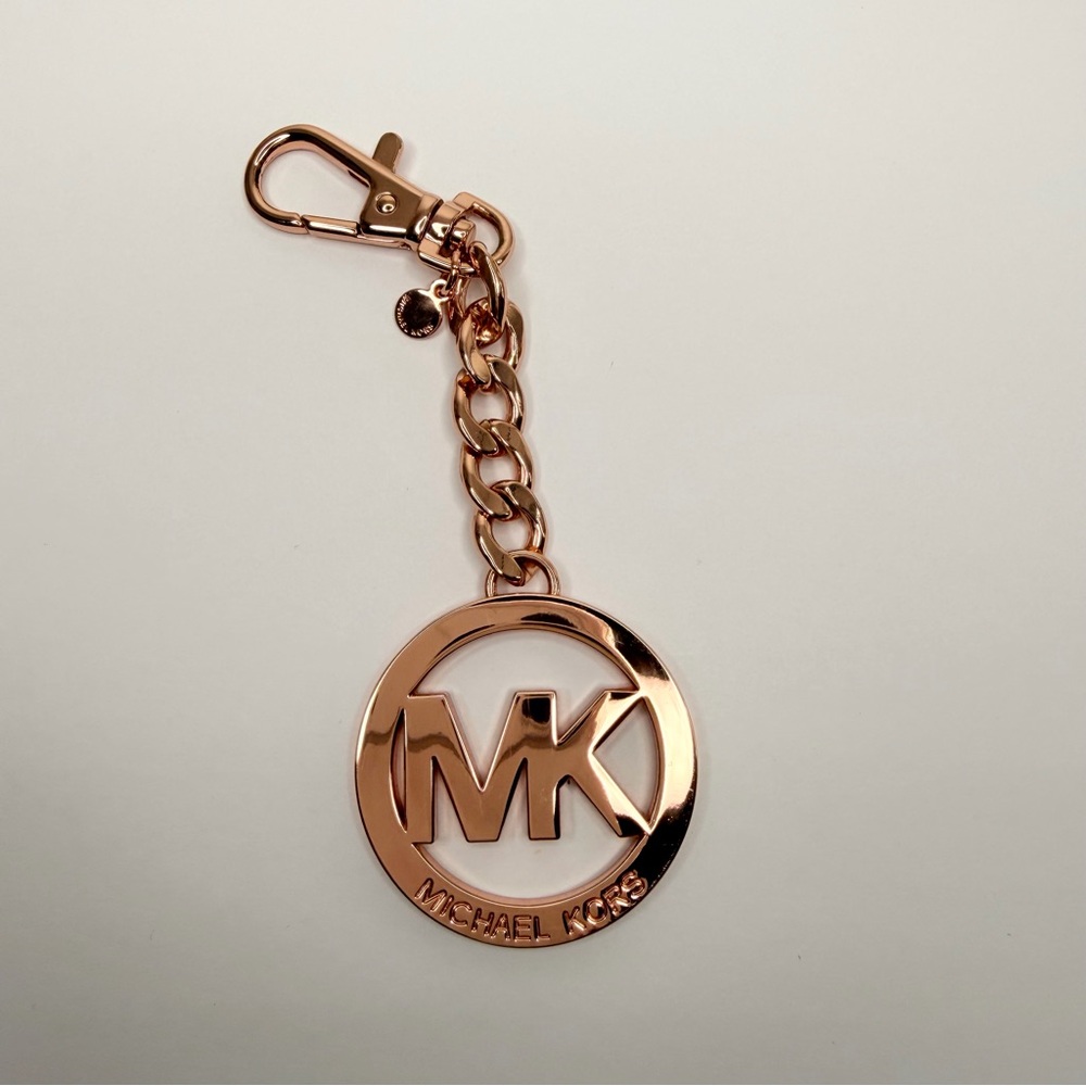 Michael Kors Rose Gold Logo keychain or bag charm